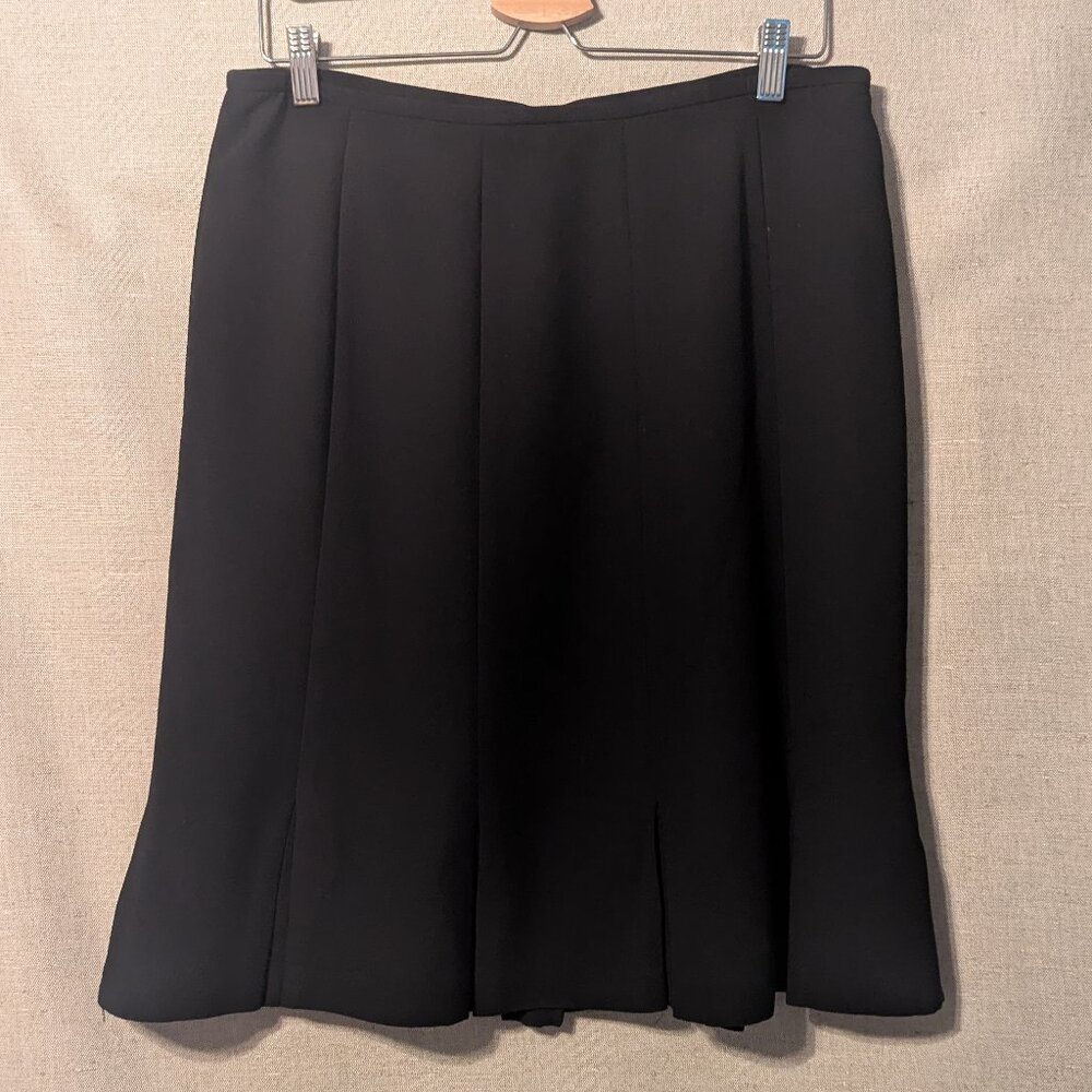 Kasper, Black Kick-Pleat Pencil Skirt, Size 12P